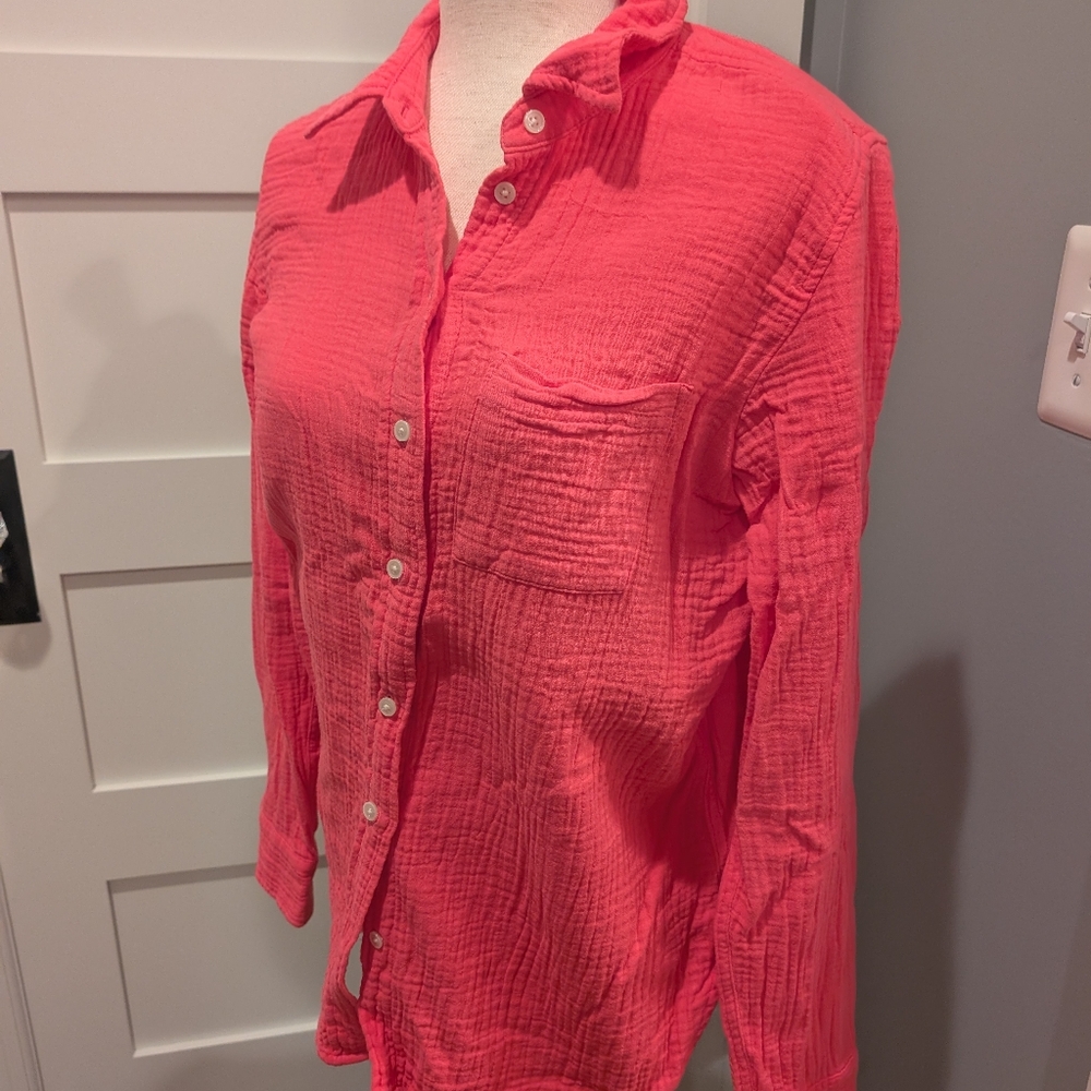 J. Crew Pink Button Down shirt size M